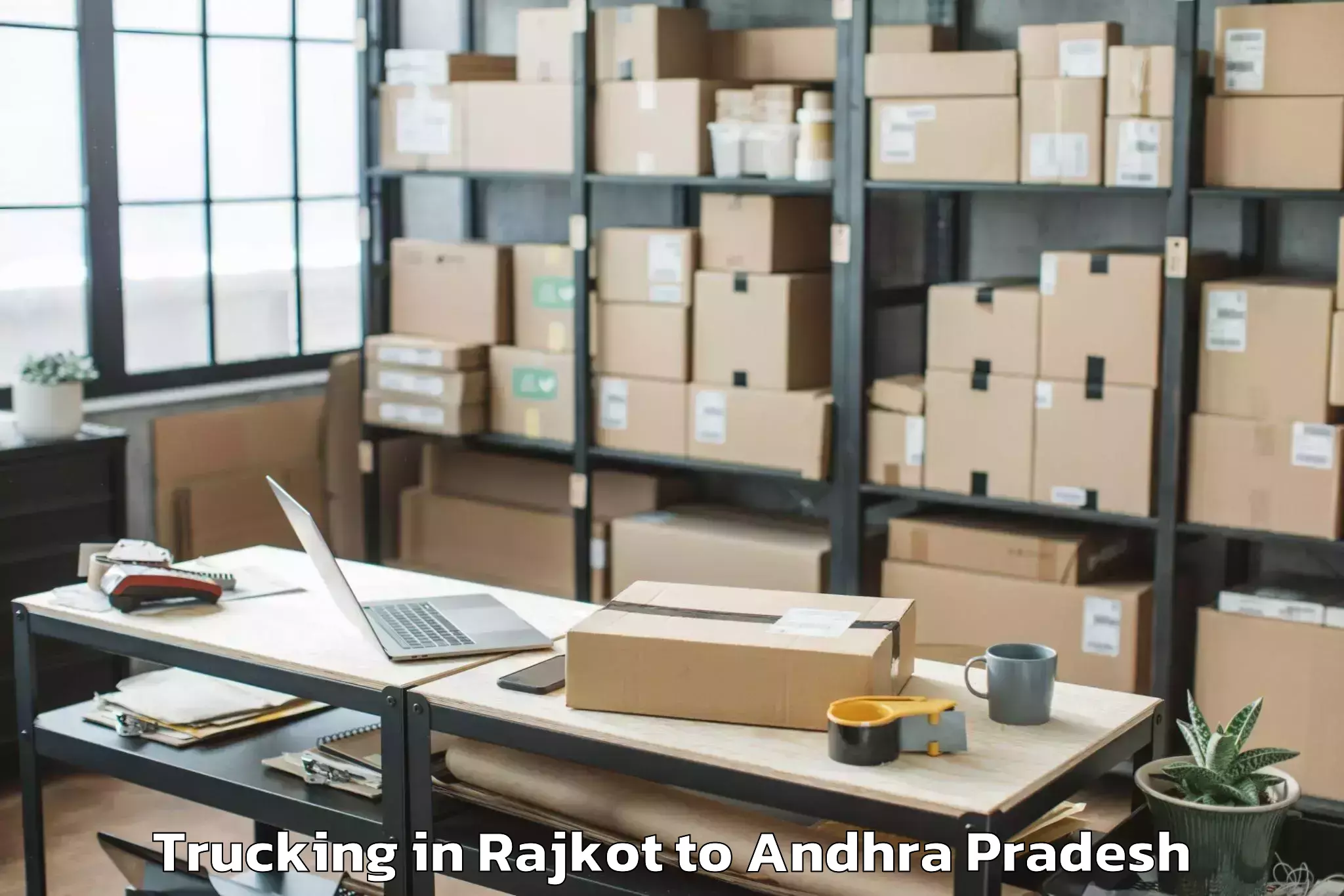 Top Rajkot to Racherla Trucking Available